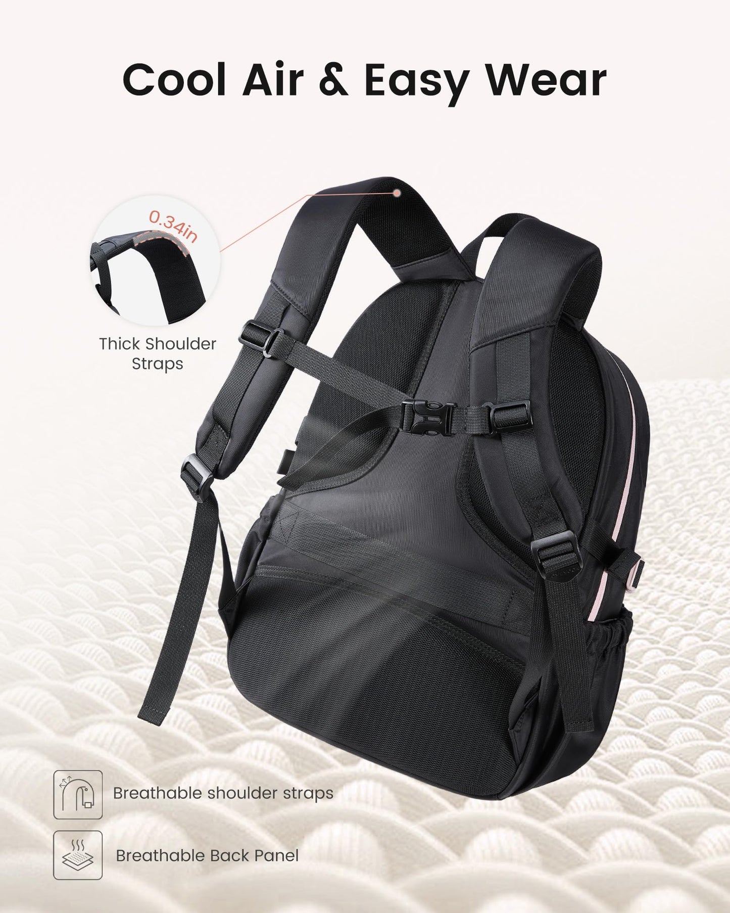 LOVEVOOK School Backpack for Girls，large Capacity 15.6 Laptop Backpack