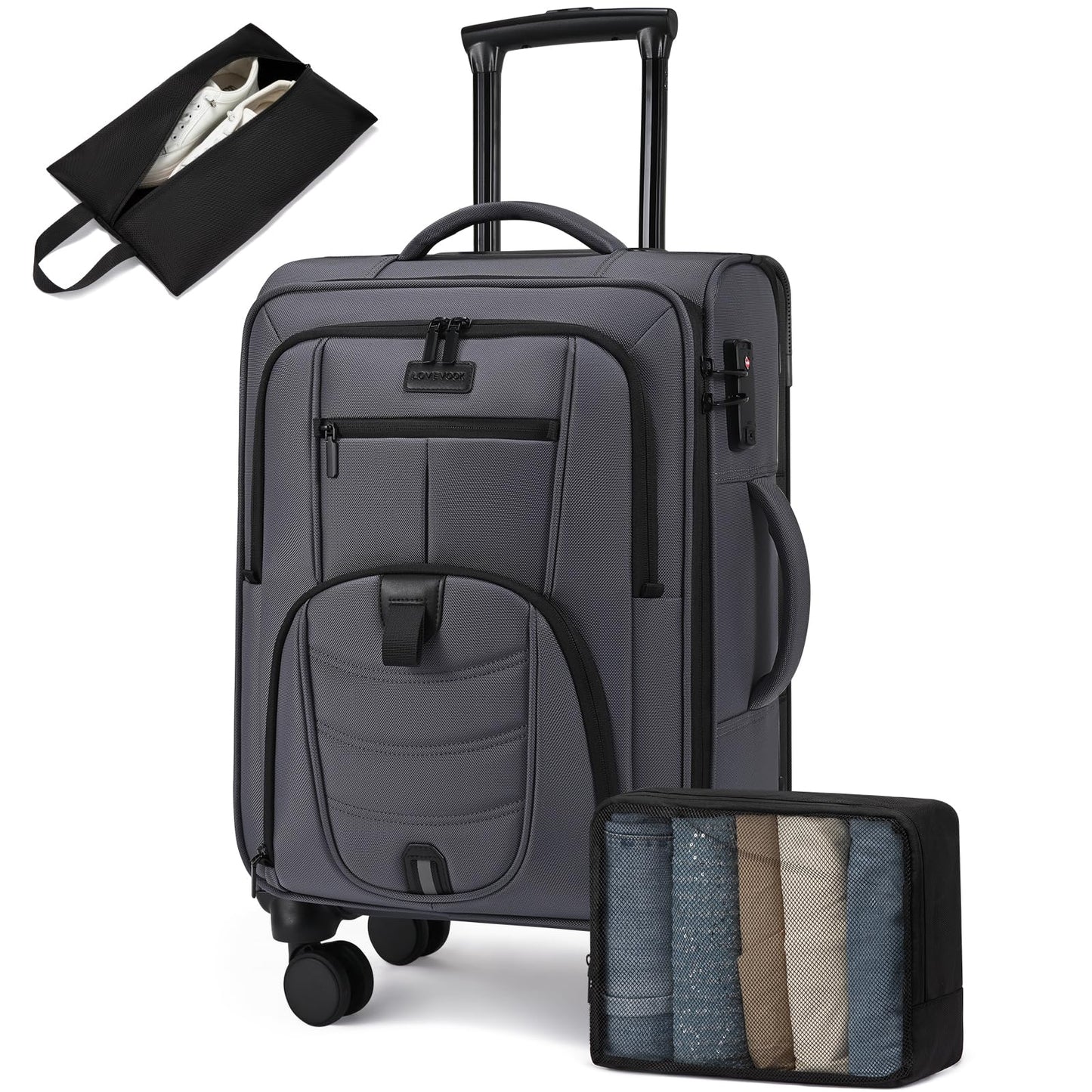 Carry On Luggage 22x14x9 Airline Approved with TSA Lock for Business Trip