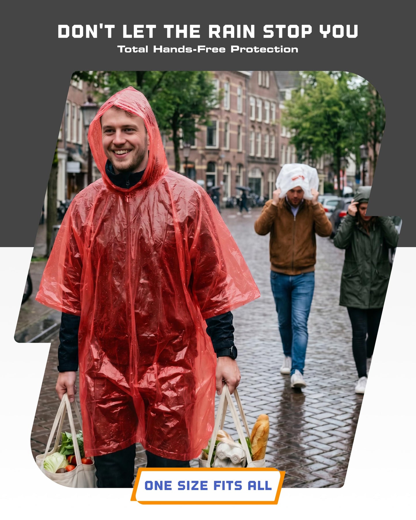 Hagon PRO Disposable Rain Ponchos for Adults (5 Pack)