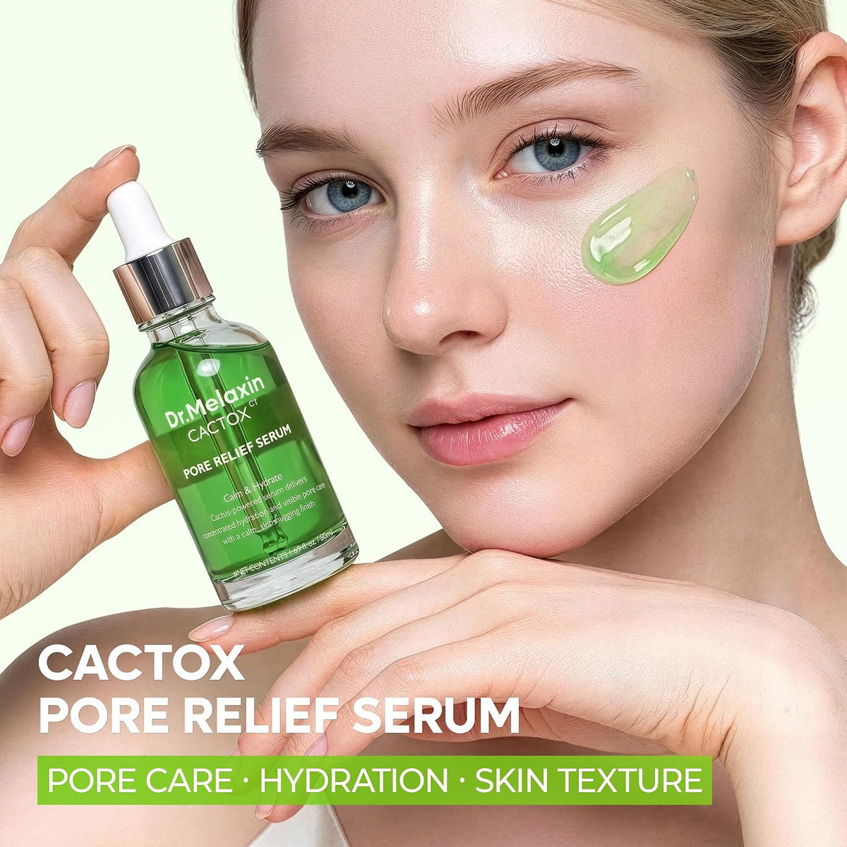 Dr.Melaxin Cactox Pore Relief Serum 80ml – Pore Minimizer & Hydrating Face Serum with Triple Hyaluronic Acid, Deep Moisture, Texture Smoothing & Clear Skin Care