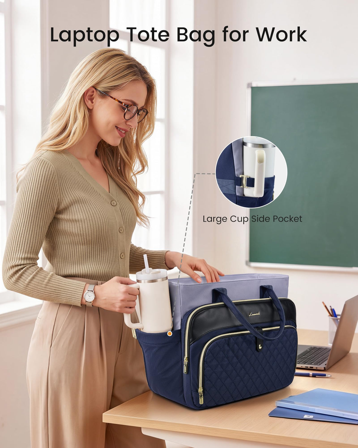LOVEVOOK Laptop Bag for Women, Work Tote Computer Bag for Teacher Nurse