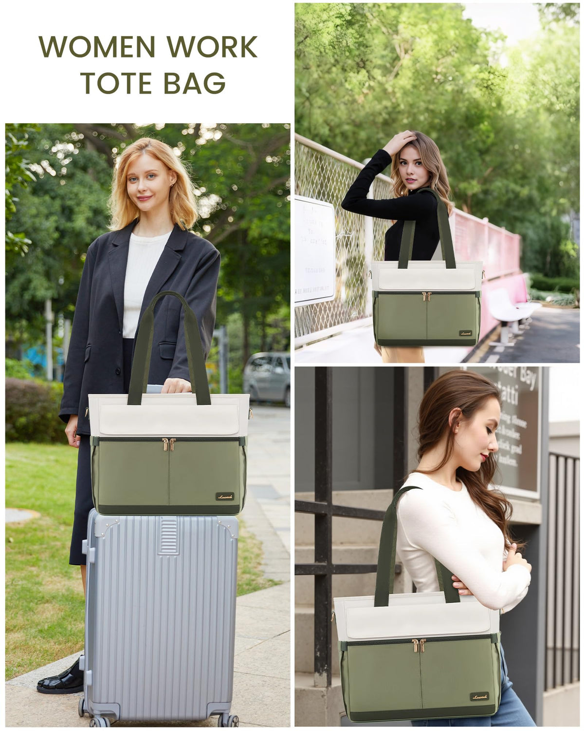 LOVEVOOK Lunch Tote Bag for Women, Work Laptop Bag with Lunch Compartment