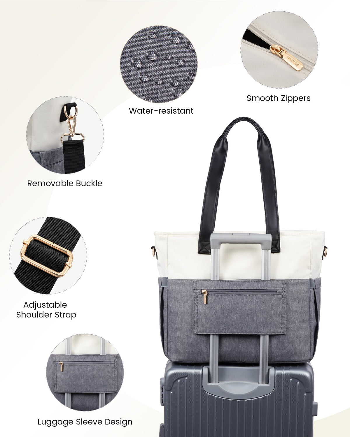 LOVEVOOK Lunch Tote Bag for Women, Work Laptop Bag with Lunch Compartment