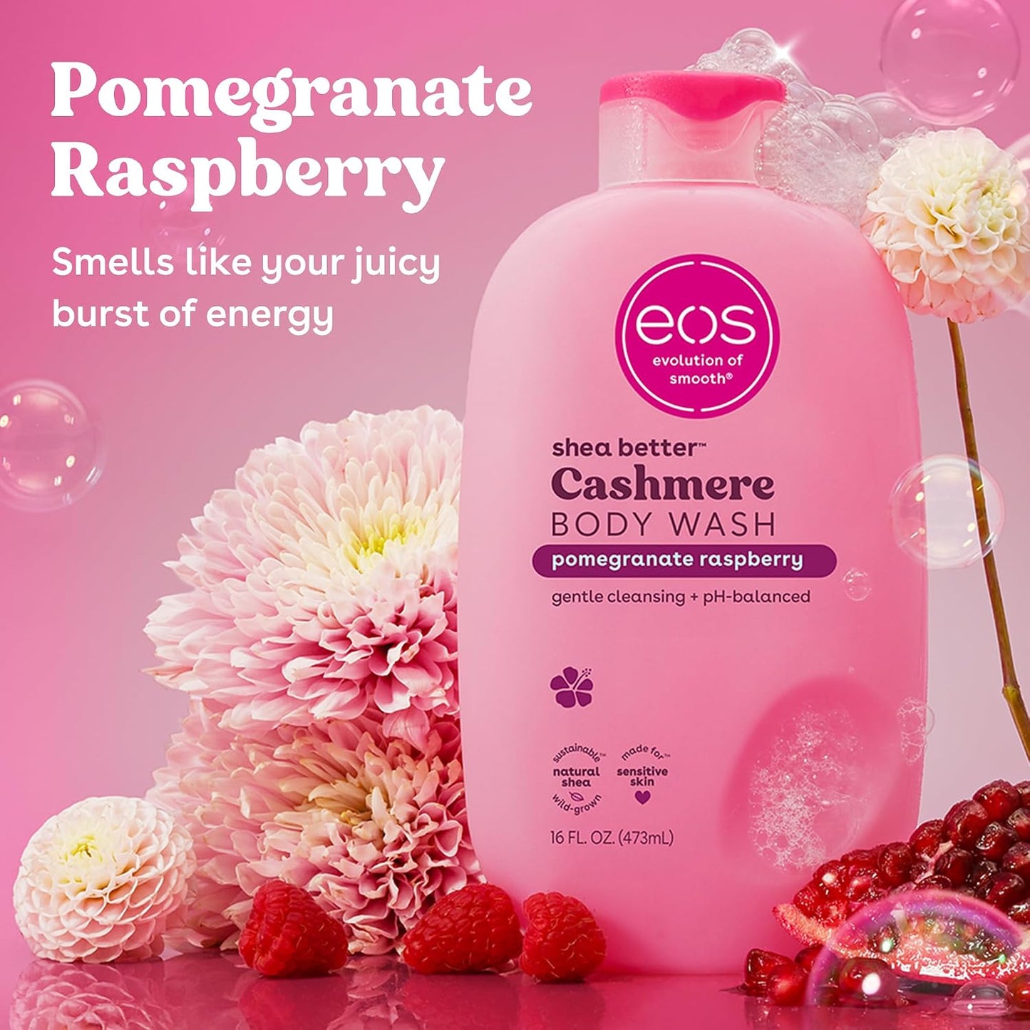 eos Cashmere Body Wash- Vanilla Cashmere, Creamy Gel with Shea Butter, 16 fl oz
