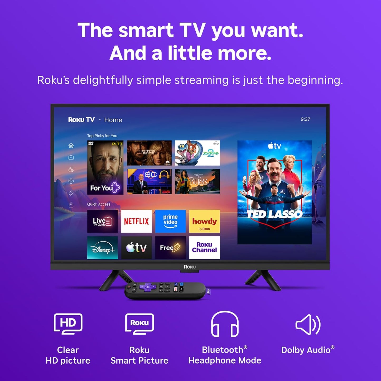 Roku 24-Inch Select Series Smart TV 2026-720p HD TV - RokuTV