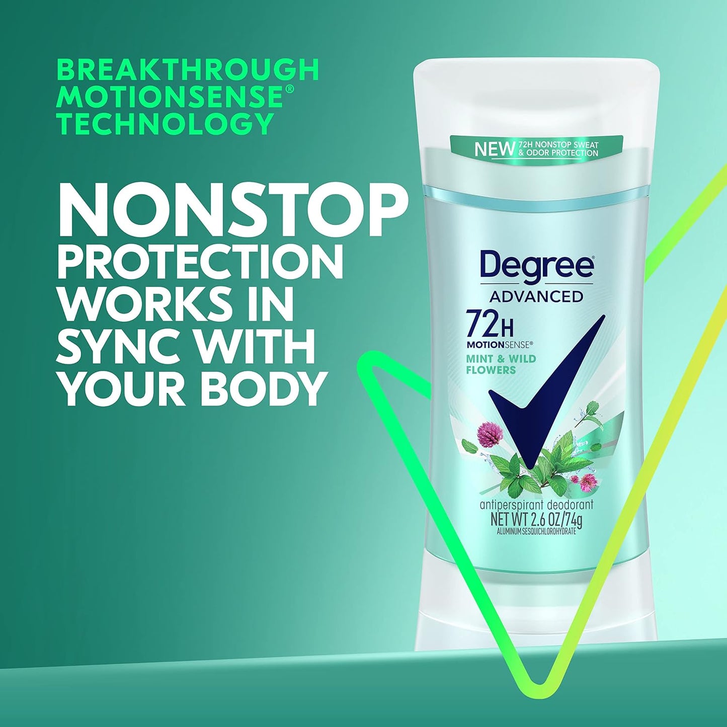 Degree Advanced Protection Antiperspirant Deodorant Shower Clean 72H 2.6 oz