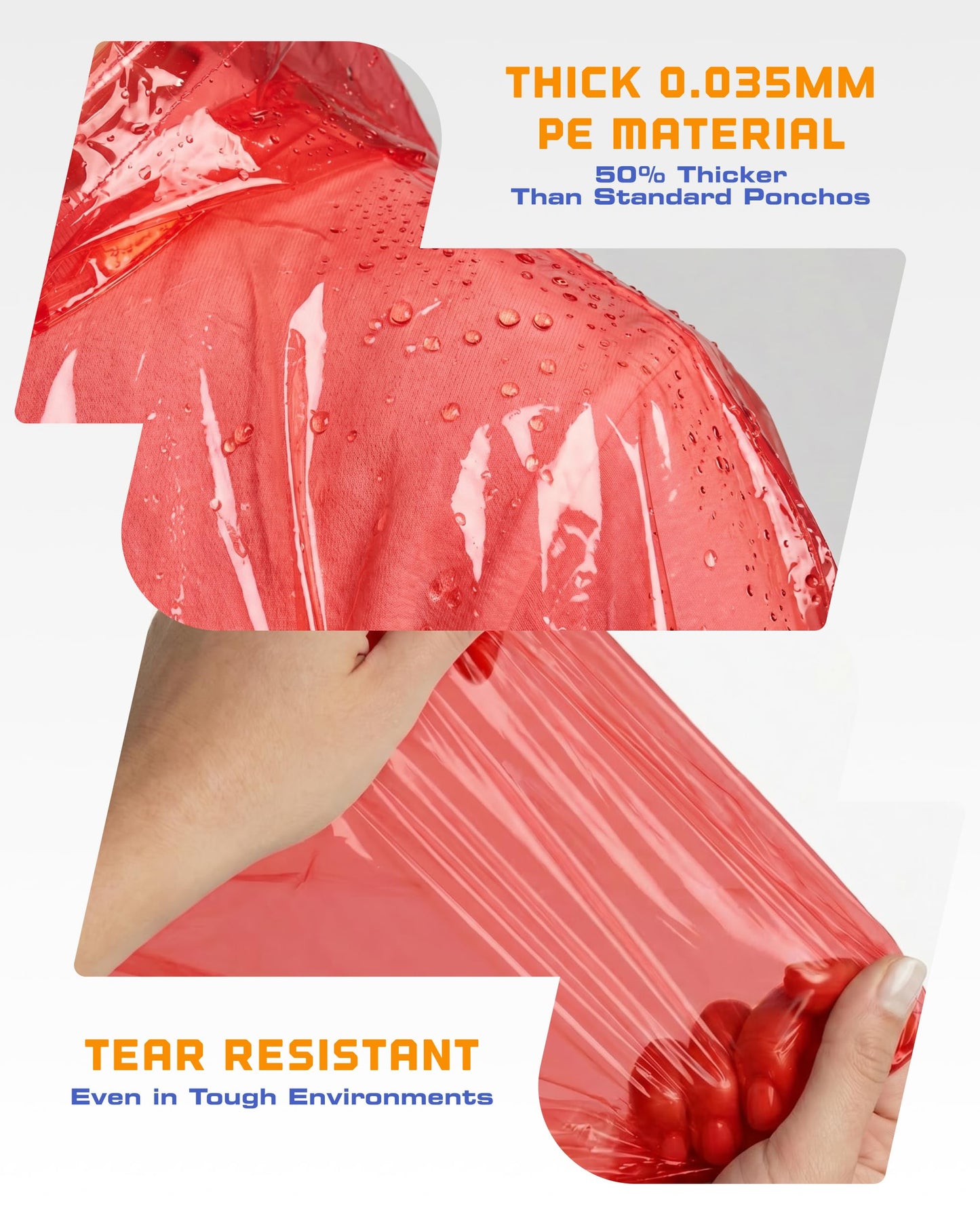 Hagon PRO Disposable Rain Ponchos for Adults (5 Pack)