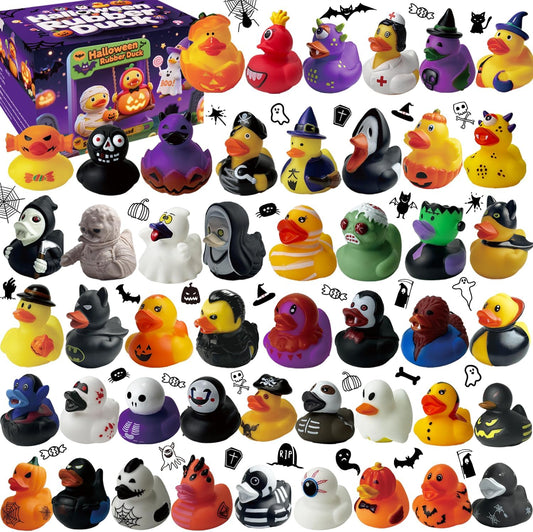 SQZUWIT 48 PCS Bulk Halloween Rubber Ducks Jeep Ducking Party Favors
