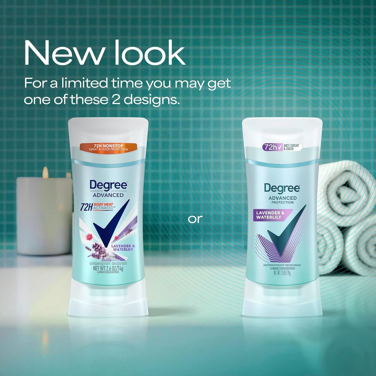 Degree Advanced Protection Antiperspirant Deodorant Shower Clean 72H 2.6 oz