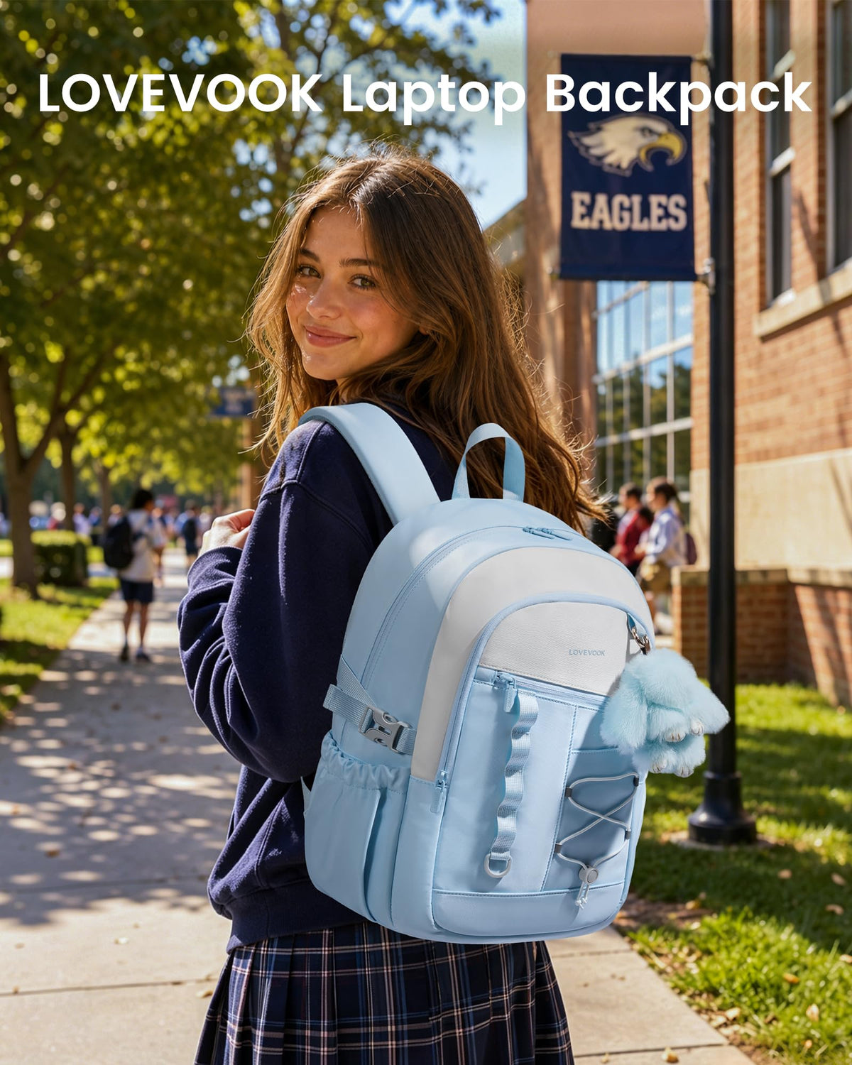 LOVEVOOK School Backpack for Girls，large Capacity 15.6 Laptop Backpack