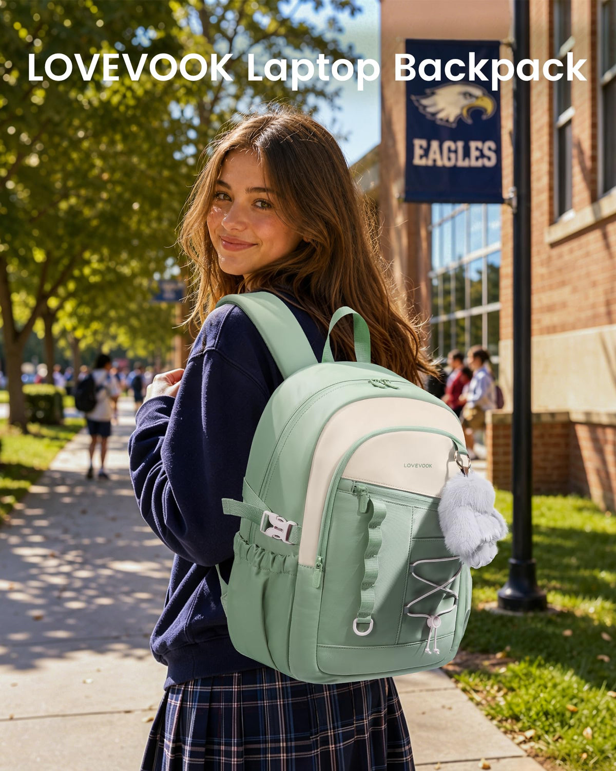 LOVEVOOK School Backpack for Girls，large Capacity 15.6 Laptop Backpack