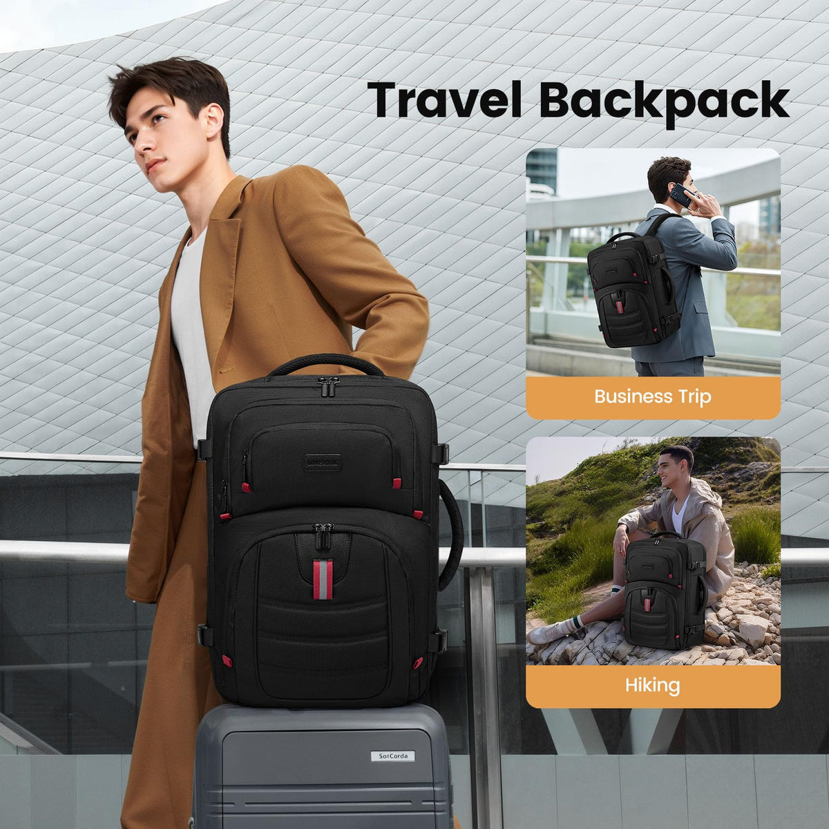 LOVEVOOK 40L Travel Backpack for Men - Airline Approved Carry On Backpack