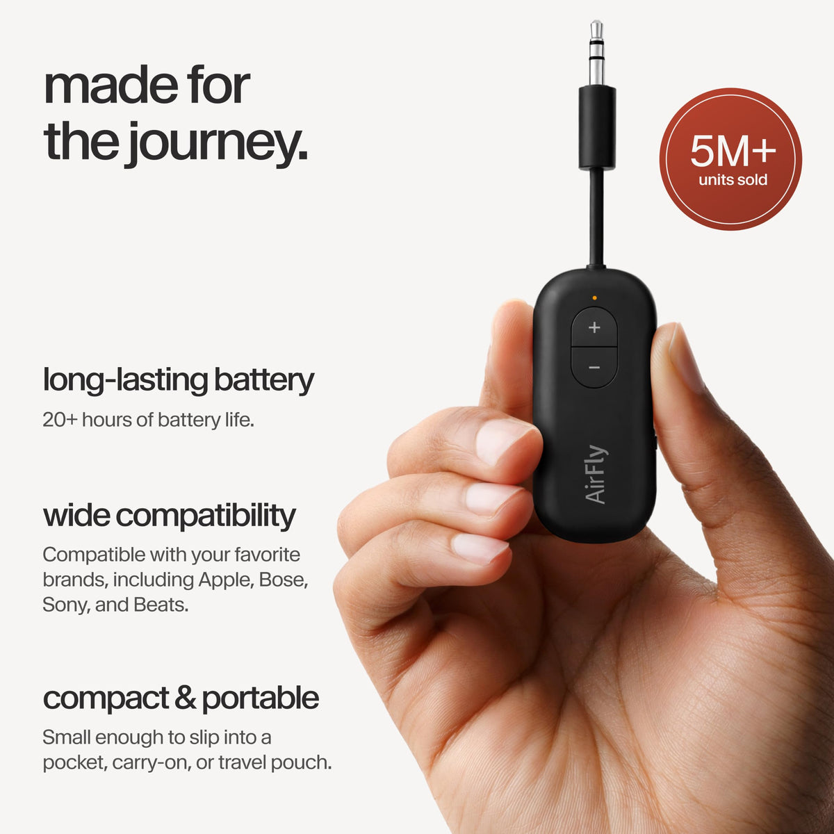 Twelve South AirFly Pro 2, Bluetooth Adapter, Pair 2 AirPods, Black Ice