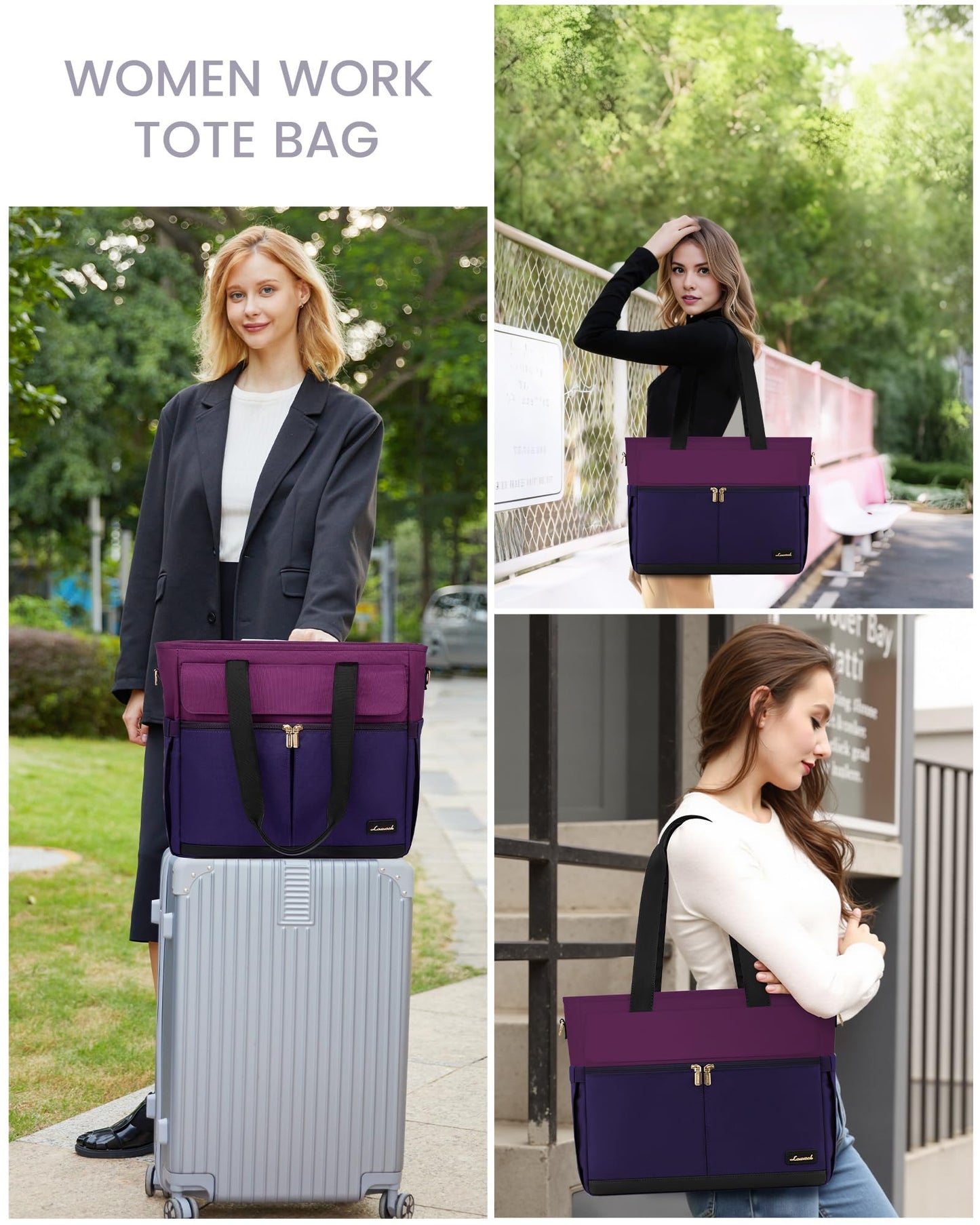 LOVEVOOK Lunch Tote Bag for Women, Work Laptop Bag with Lunch Compartment