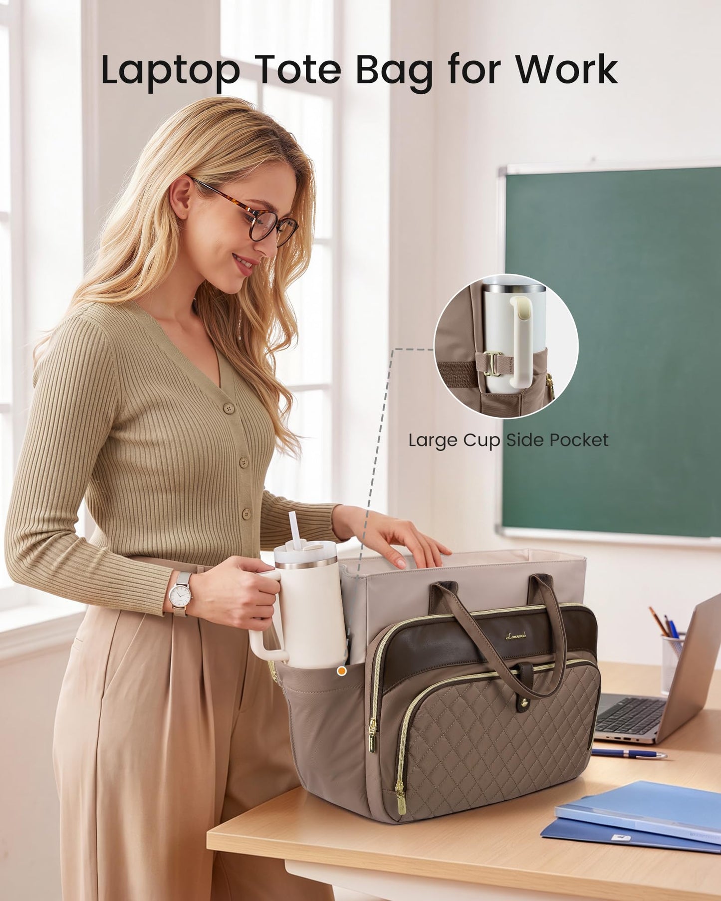 LOVEVOOK Laptop Bag for Women, Work Tote Computer Bag for Teacher Nurse