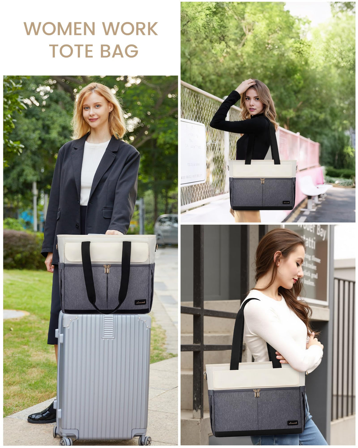 LOVEVOOK Lunch Tote Bag for Women, Work Laptop Bag with Lunch Compartment