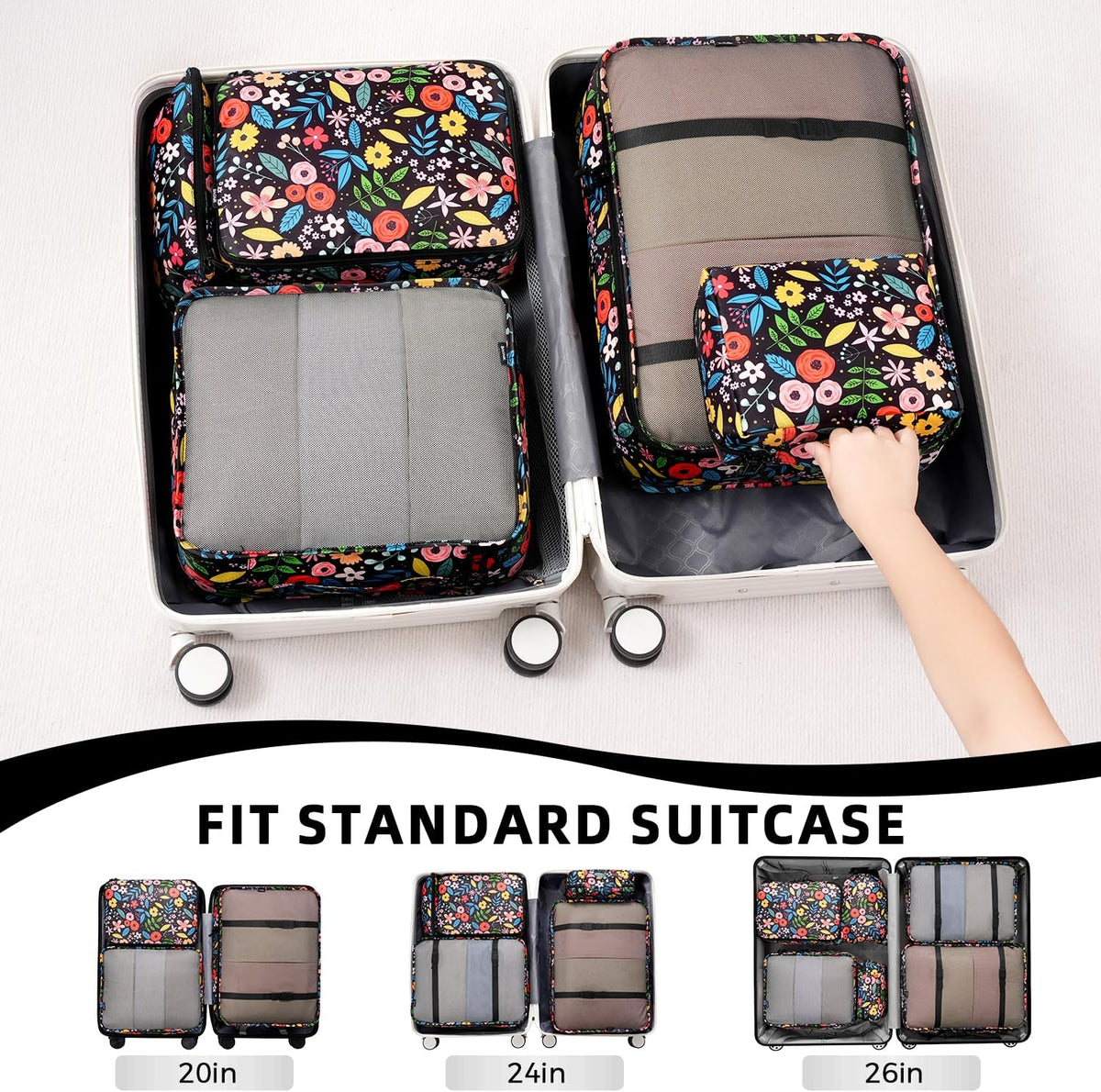 BAGAIL 8 Set Packing Cubes Luggage Packing Organizers for Travel Accessories-Aqua Color
