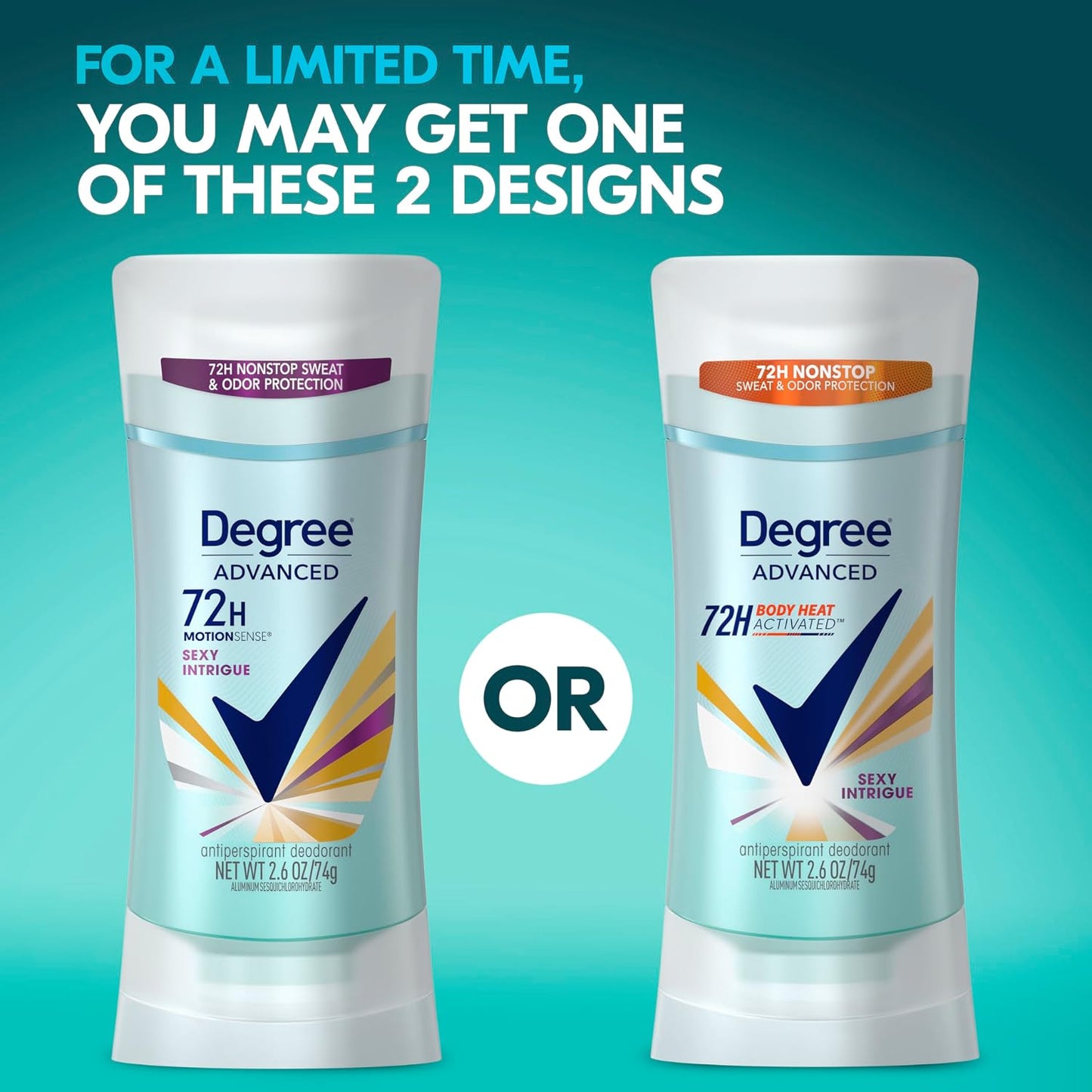 Degree Advanced Protection Antiperspirant Deodorant Shower Clean 72H 2.6 oz