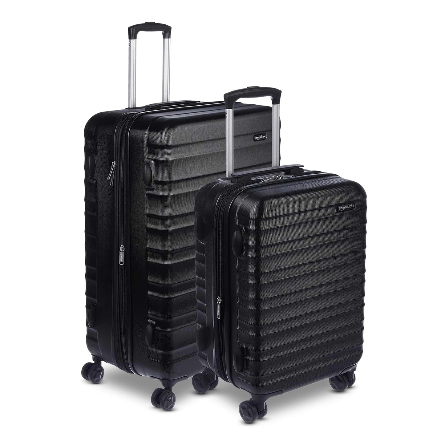 Amazon Basics 30" Hardside Large Checked Luggage, Hardshell Suitcase With Four Multi-directional Wheels, Expandable For Up to 15% More Space, Scratch-Resistant Shell, Black