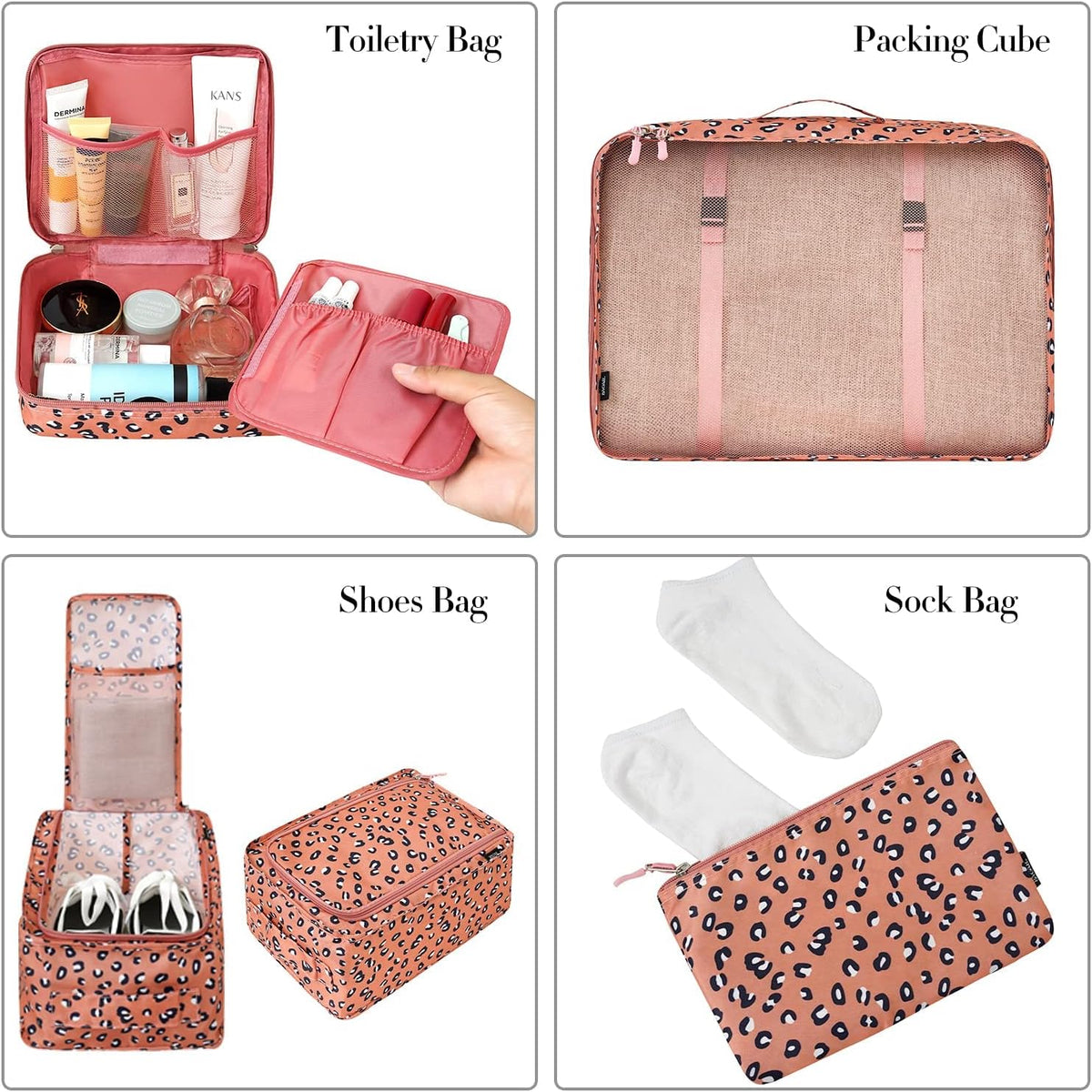 BAGAIL 8 Set Packing Cubes Luggage Packing Organizers for Travel Accessories-Aqua Color