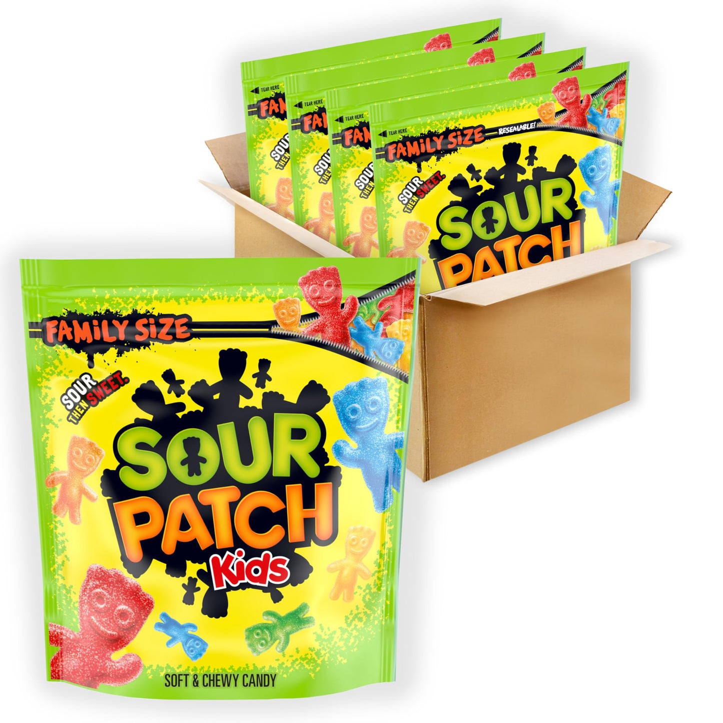 SOUR PATCH KIDS Big Kids Soft & Chewy Gummy Halloween Candy, 100 ct
