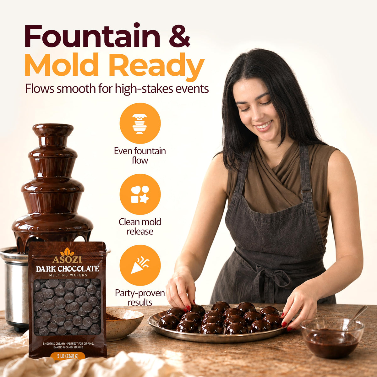 Milk Chocolate Melting Wafers 2lb | Candy Melts for Fountain & Dipping