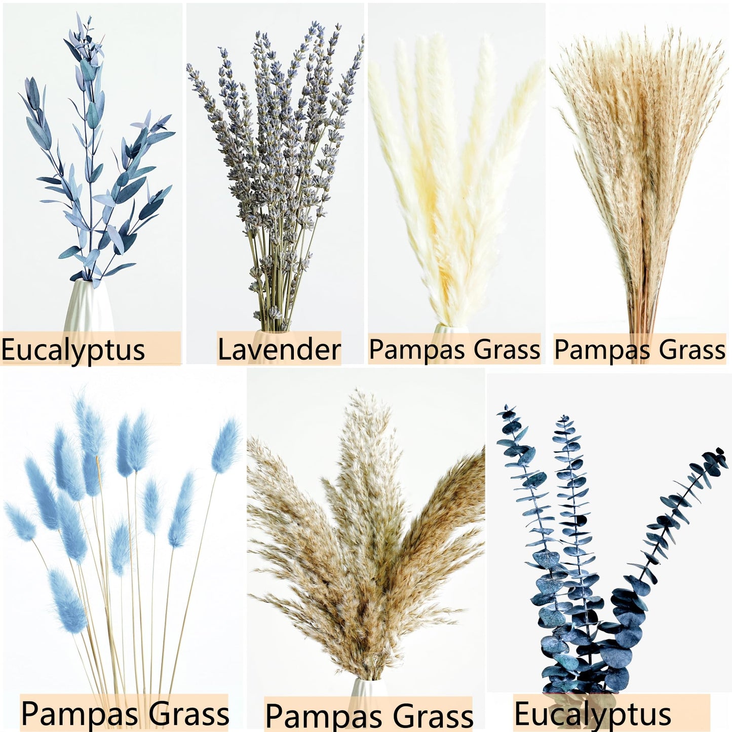 Green Pampas Grass Boho Bouquet – Exquisite Lavender and Eucalyptus Dried Flower Arrangements for Western Boho Decor – Rustic Flowers for Your Bohemian Home, Bedroom, and Wedding Table Décor