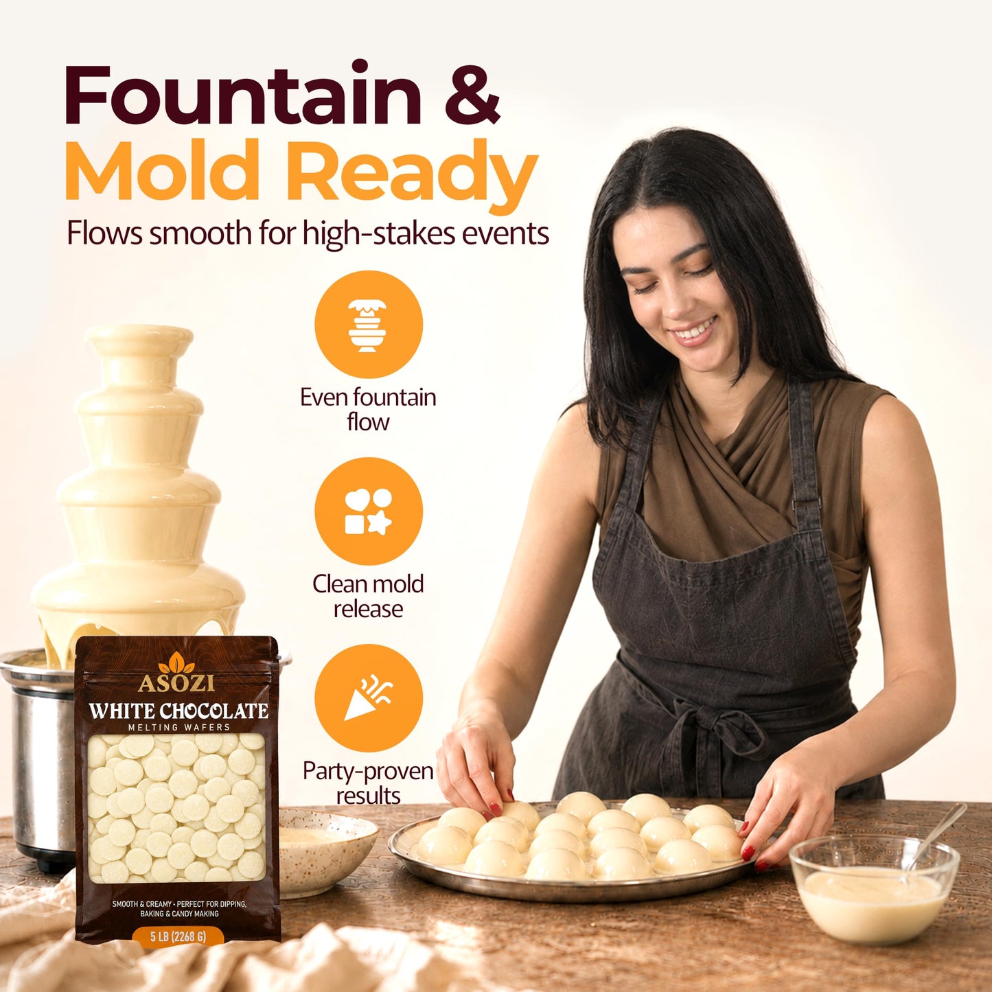 Milk Chocolate Melting Wafers 2lb | Candy Melts for Fountain & Dipping