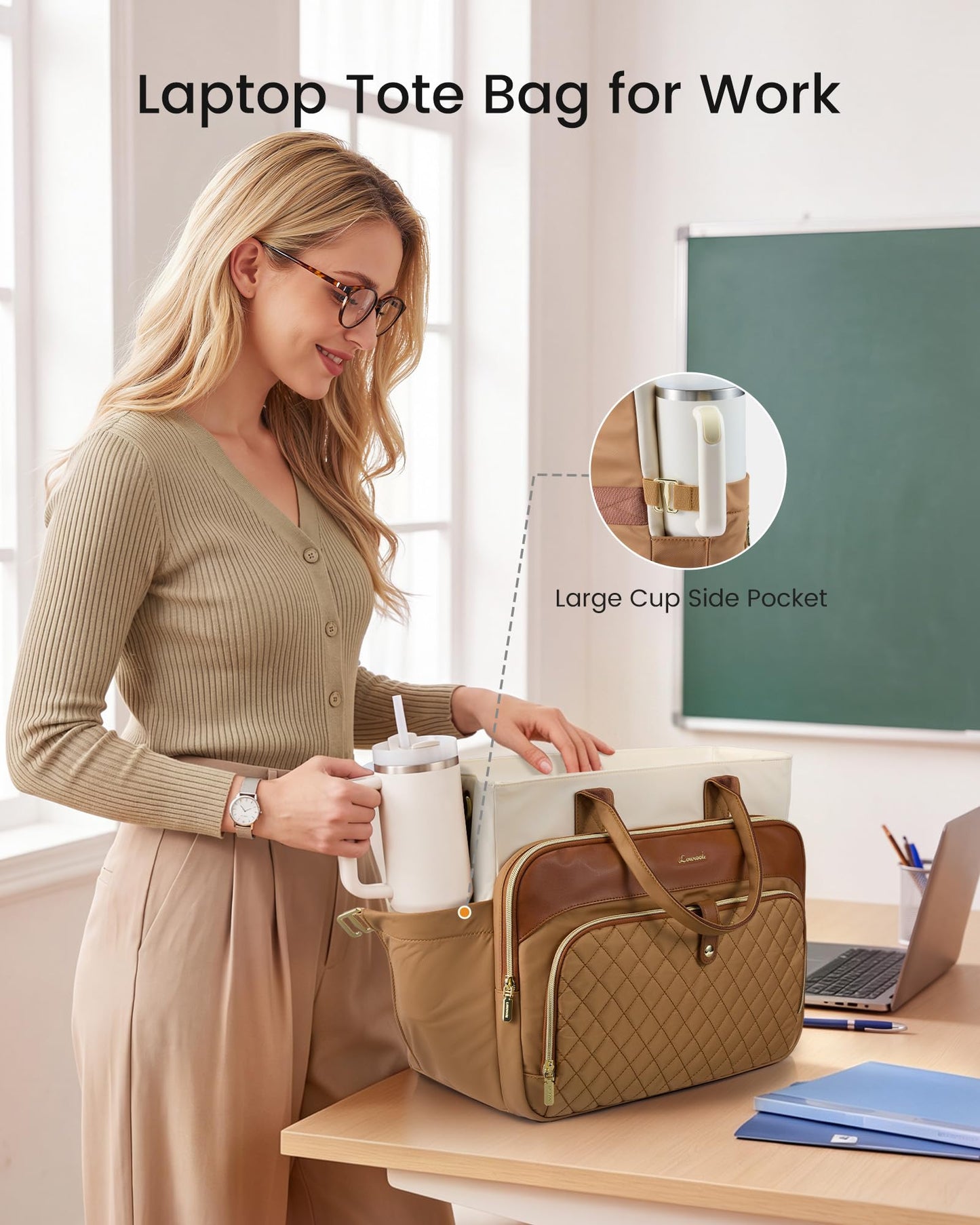 LOVEVOOK Laptop Bag for Women, Work Tote Computer Bag for Teacher Nurse