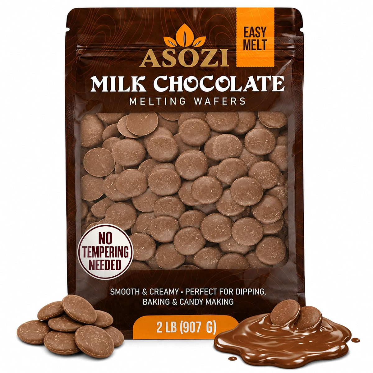 Milk Chocolate Melting Wafers 2lb | Candy Melts for Fountain & Dipping