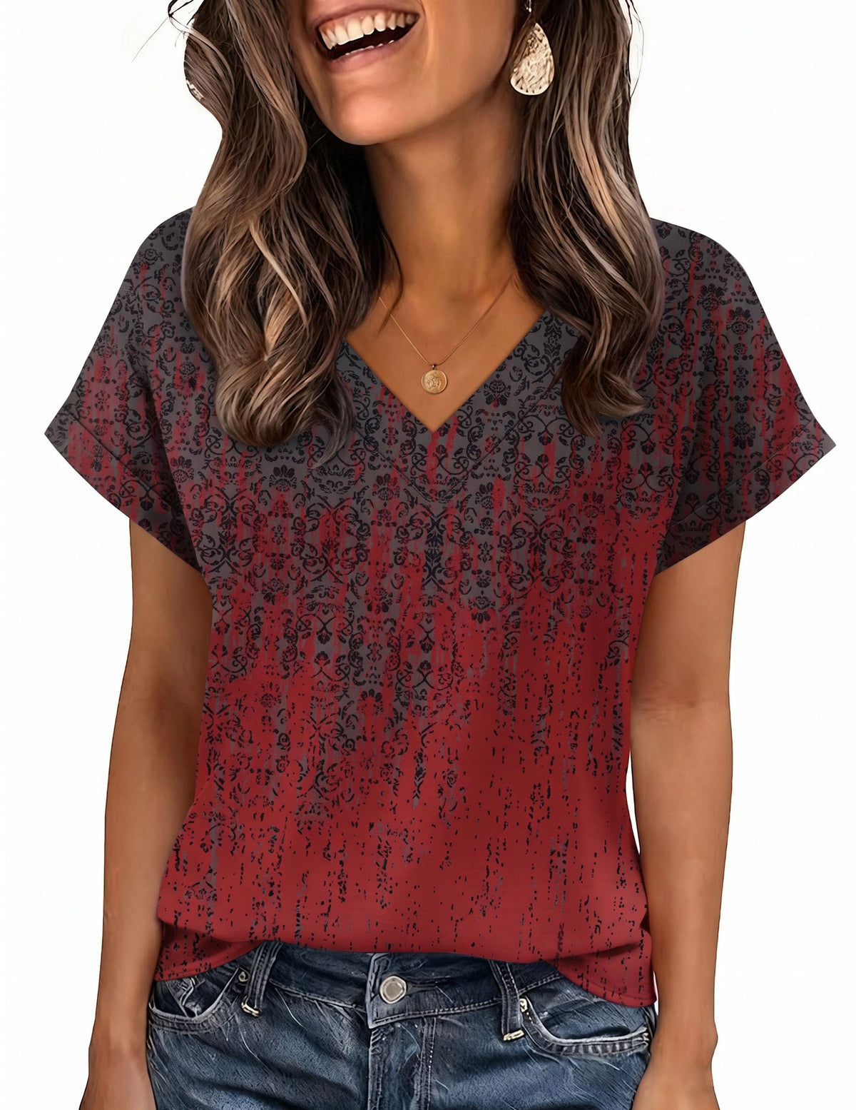 Zeagoo Womens Summer Tops Rolled Short Sleeve Shirts Dressy Casual Blouses