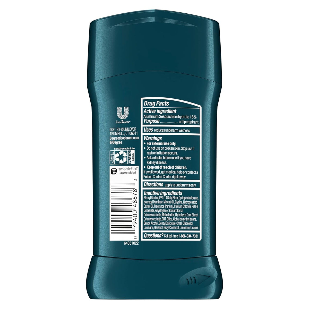 Degree Advanced Protection Antiperspirant Deodorant Shower Clean 72H 2.6 oz
