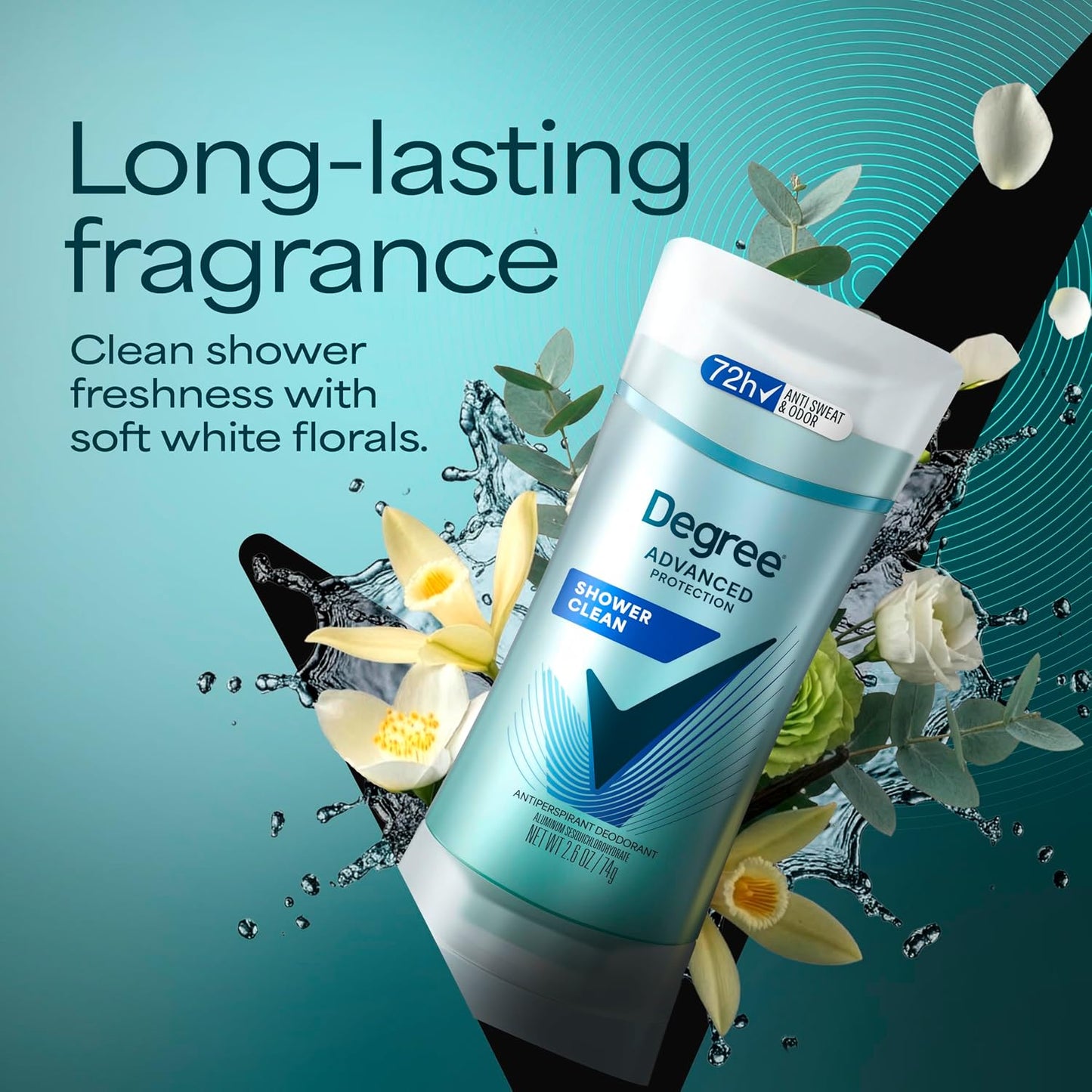 Degree Advanced Protection Antiperspirant Deodorant Shower Clean 72H 2.6 oz