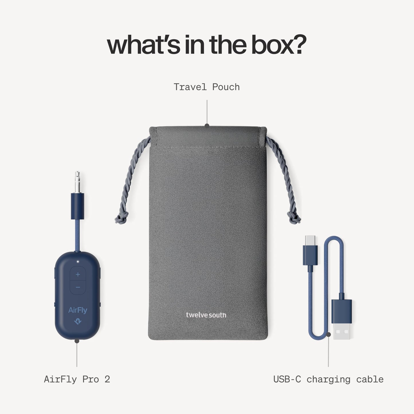 Twelve South AirFly Pro 2, Bluetooth Adapter, Pair 2 AirPods, Black Ice