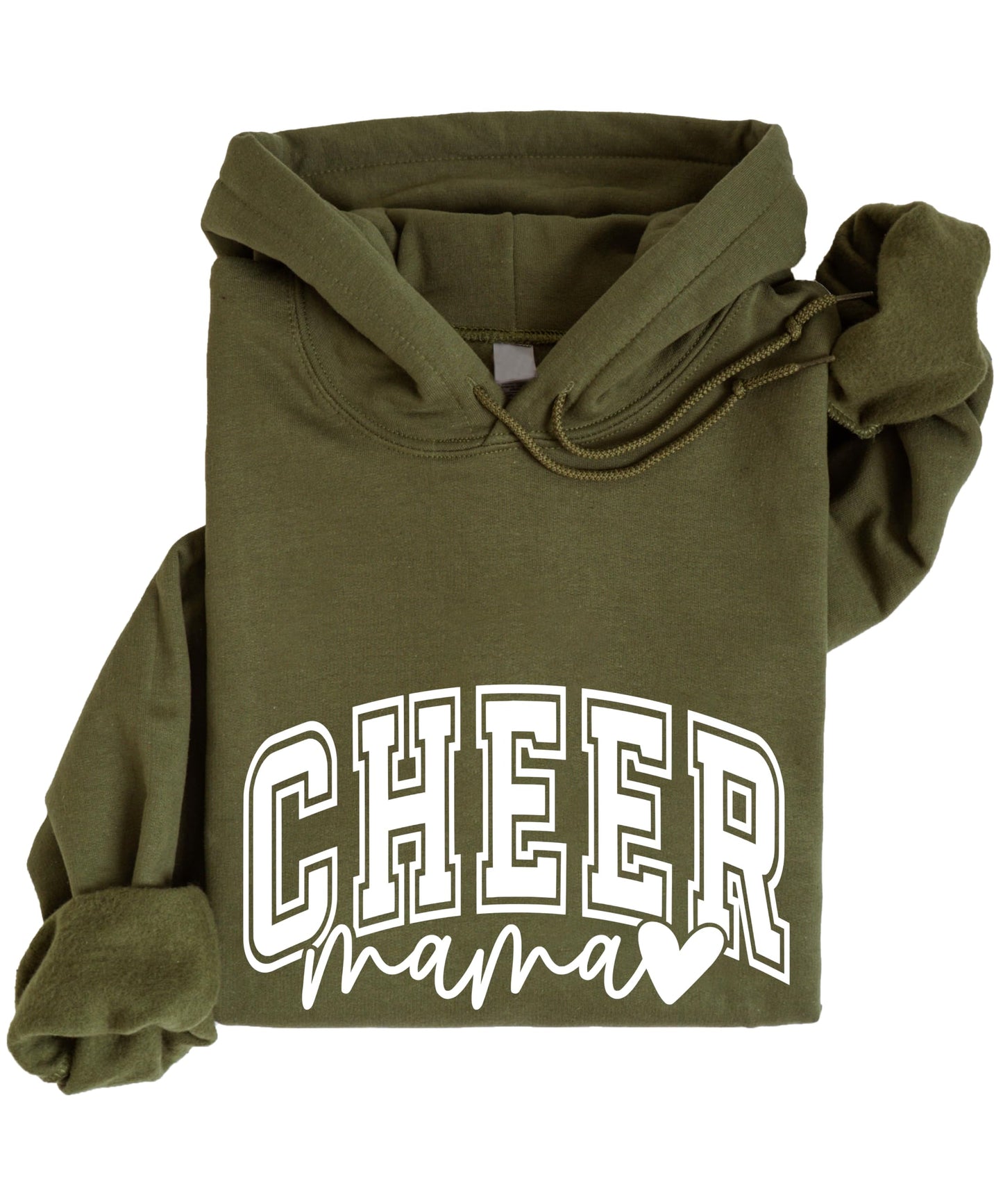Olive Loves Apple Cheer Mama Hoodie for Women Cheerleading Mom Game Day Pullover Cheer Competition Sweatshirt