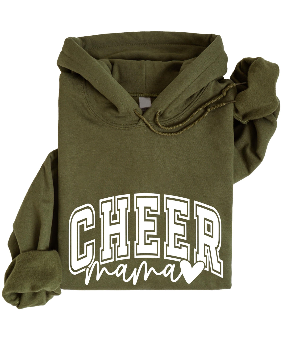 Olive Loves Apple Cheer Mama Hoodie for Women Cheerleading Mom Game Day Pullover Cheer Competition Sweatshirt