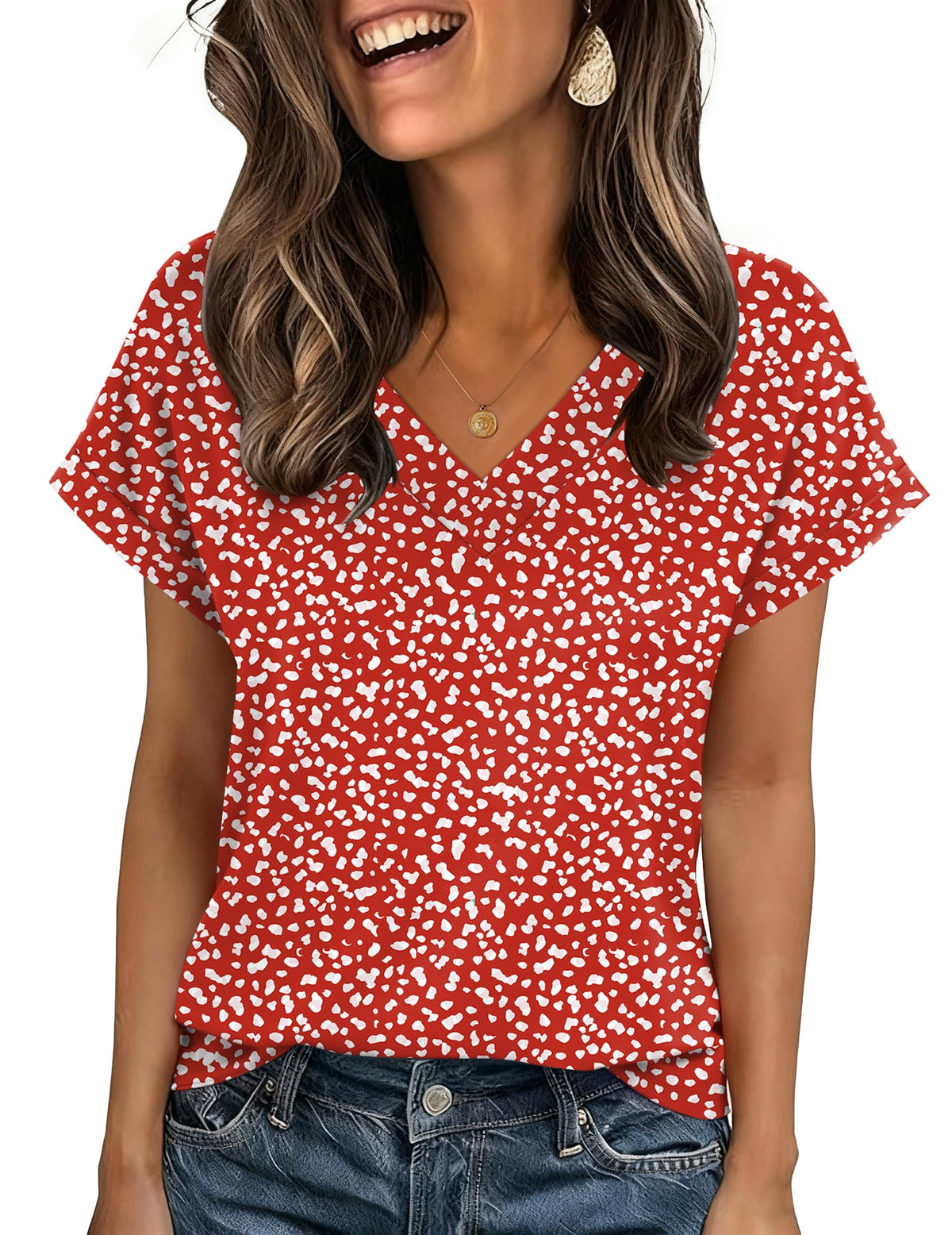 Zeagoo Womens Summer Tops Rolled Short Sleeve Shirts Dressy Casual Blouses