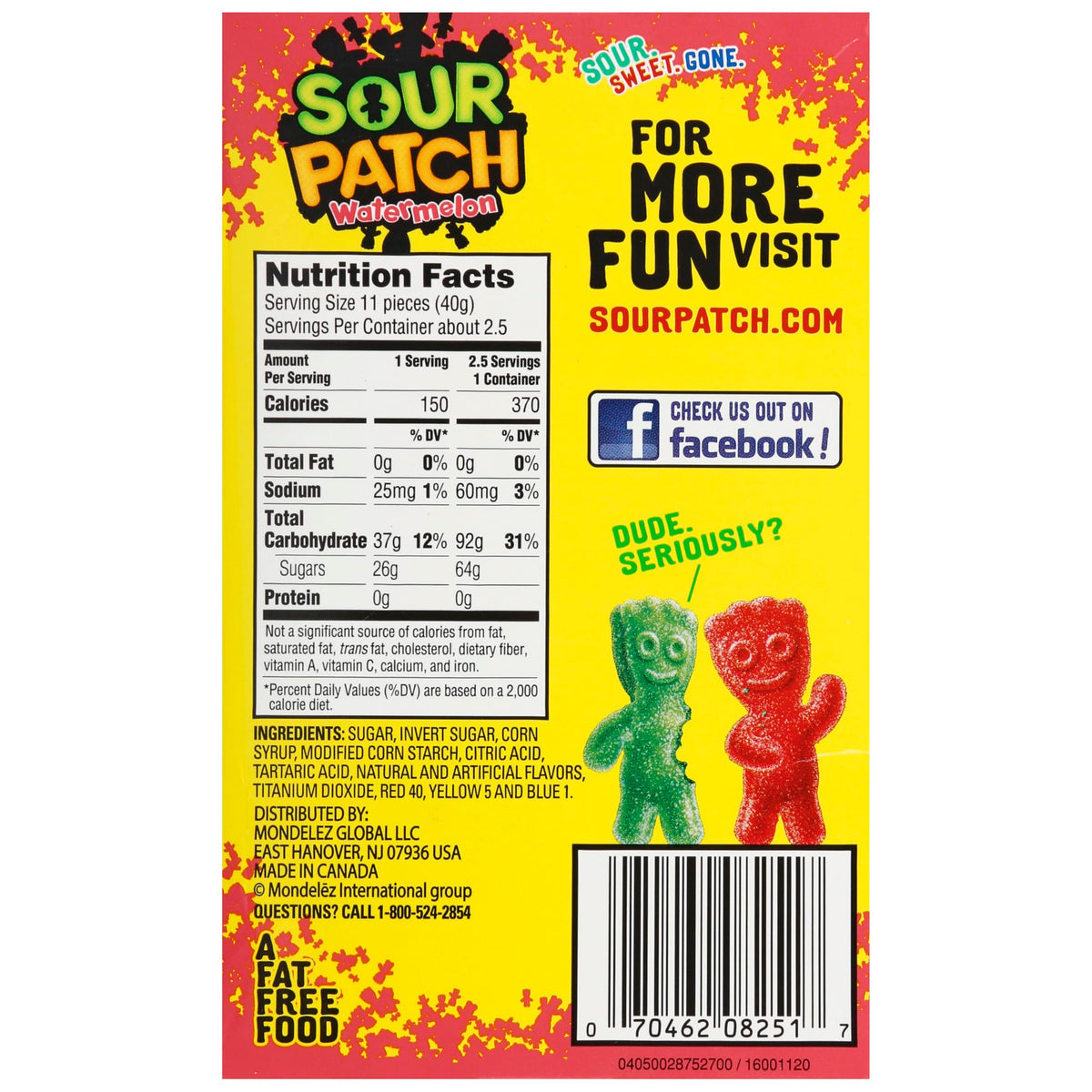 SOUR PATCH KIDS Big Kids Soft & Chewy Gummy Halloween Candy, 100 ct