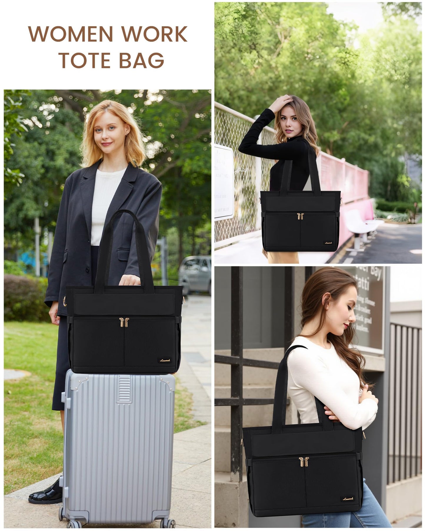 LOVEVOOK Lunch Tote Bag for Women, Work Laptop Bag with Lunch Compartment