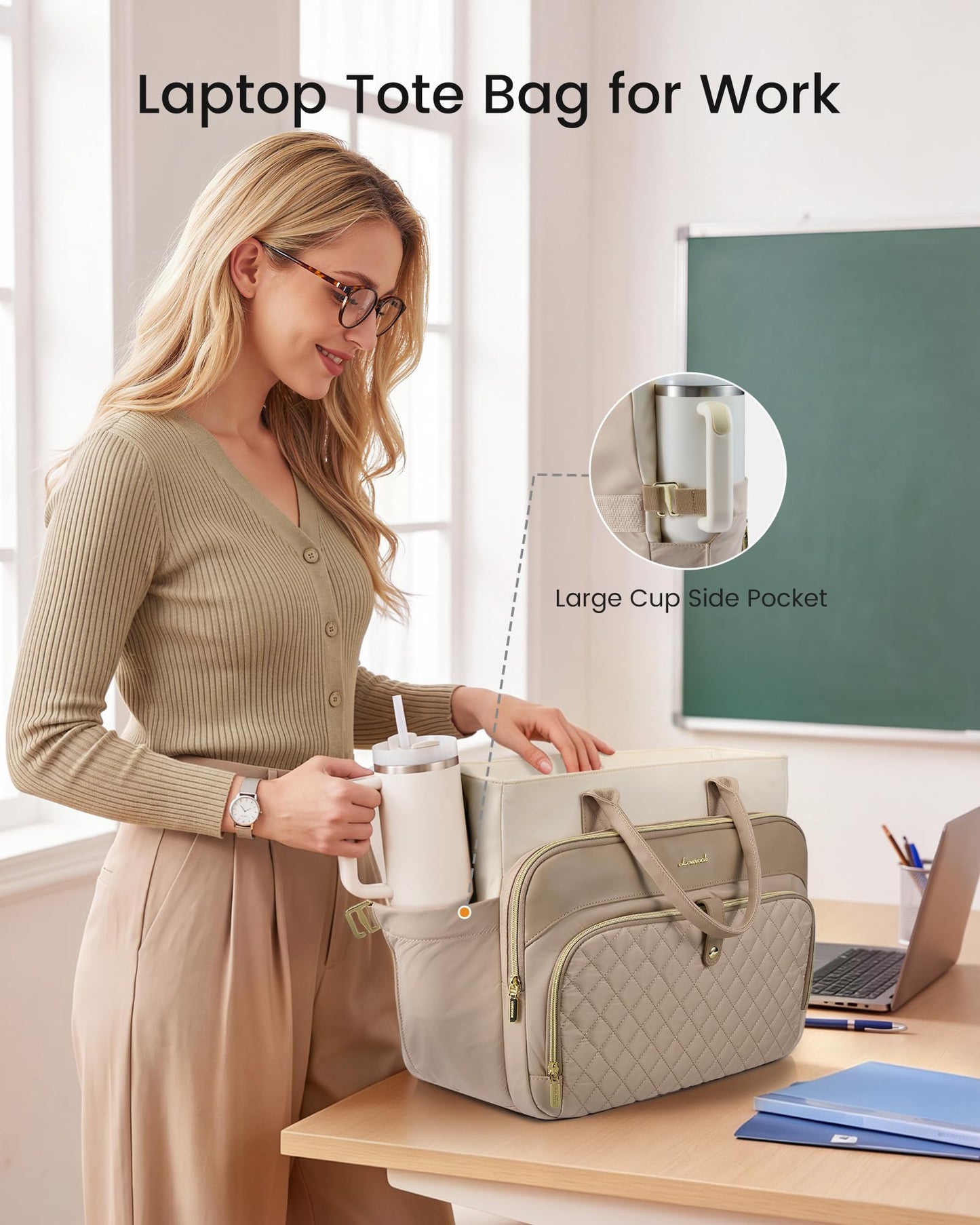 LOVEVOOK Laptop Bag for Women, Work Tote Computer Bag for Teacher Nurse