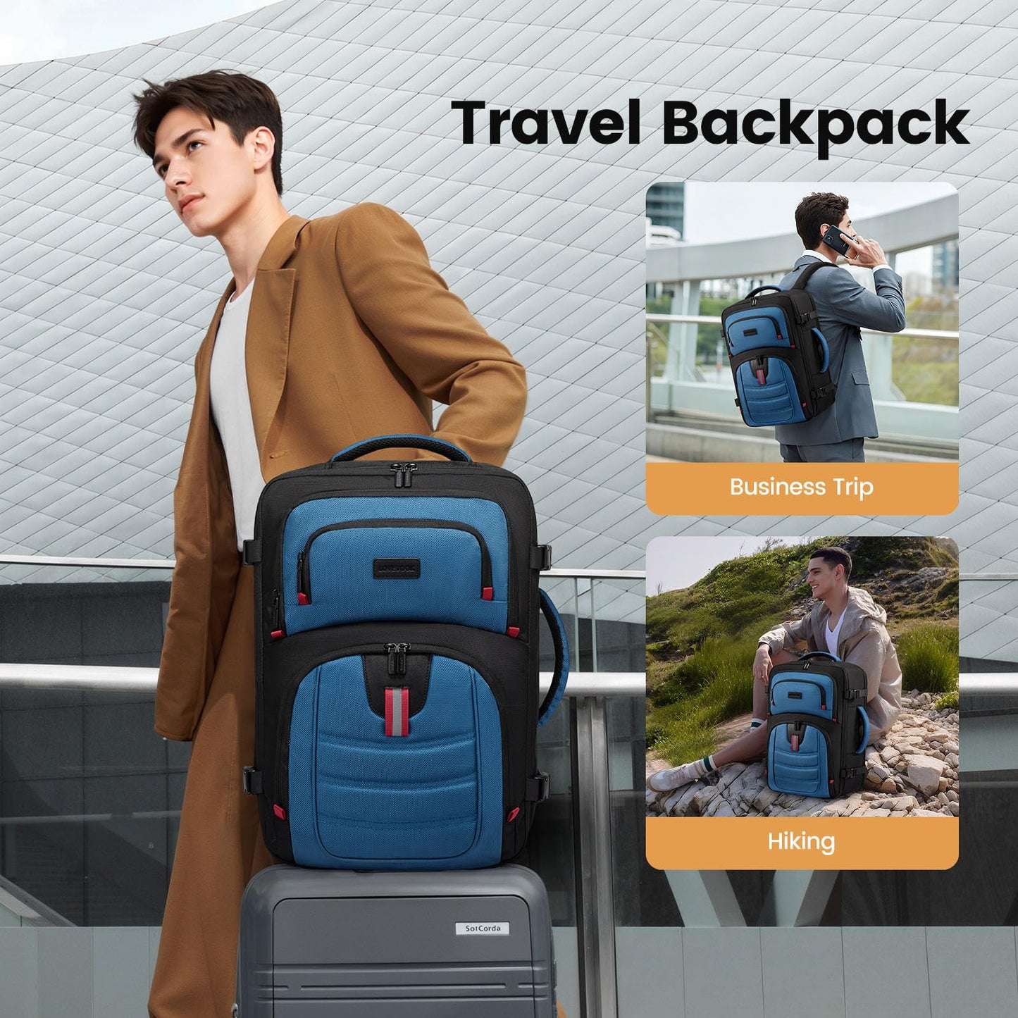 LOVEVOOK 40L Travel Backpack for Men - Airline Approved Carry On Backpack