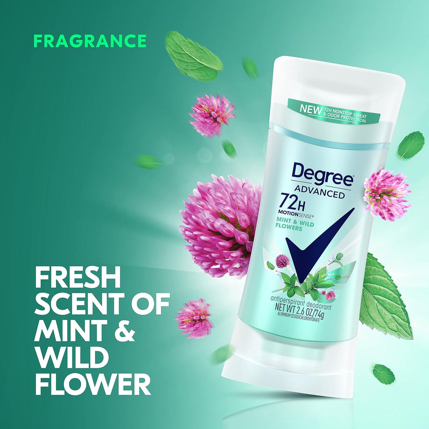 Degree Advanced Protection Antiperspirant Deodorant Shower Clean 72H 2.6 oz