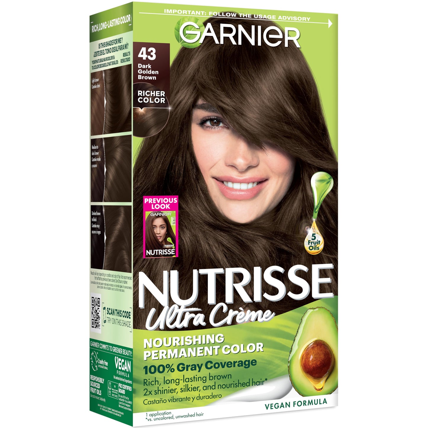 Garnier Nutrisse Ultra Crème Hair Color, Permanent Hair Dye with 100% Gray Coverage, Vegan & Cruelty-Free, 100 Extra-Light Natural Blonde (Chamomile), 2 Count