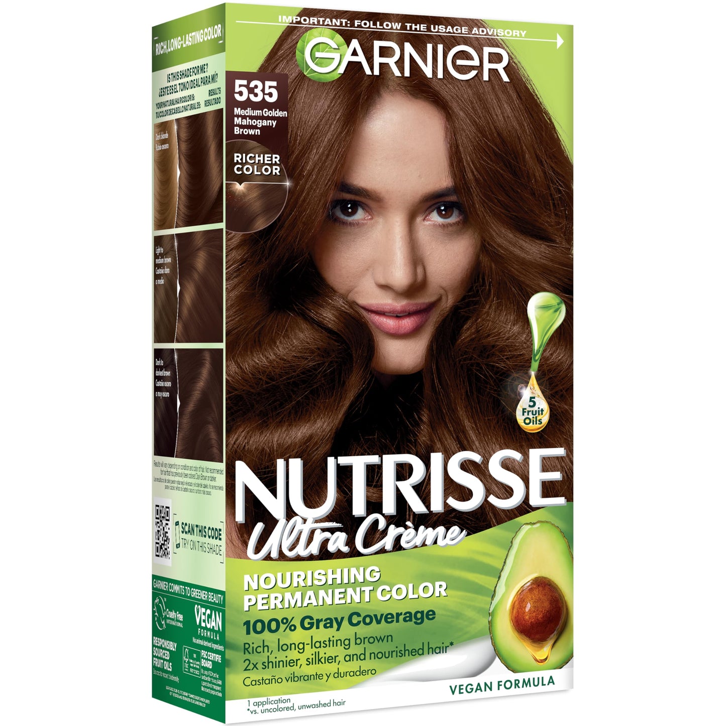 Garnier Nutrisse Ultra Crème Hair Color, Permanent Hair Dye with 100% Gray Coverage, Vegan & Cruelty-Free, 100 Extra-Light Natural Blonde (Chamomile), 2 Count