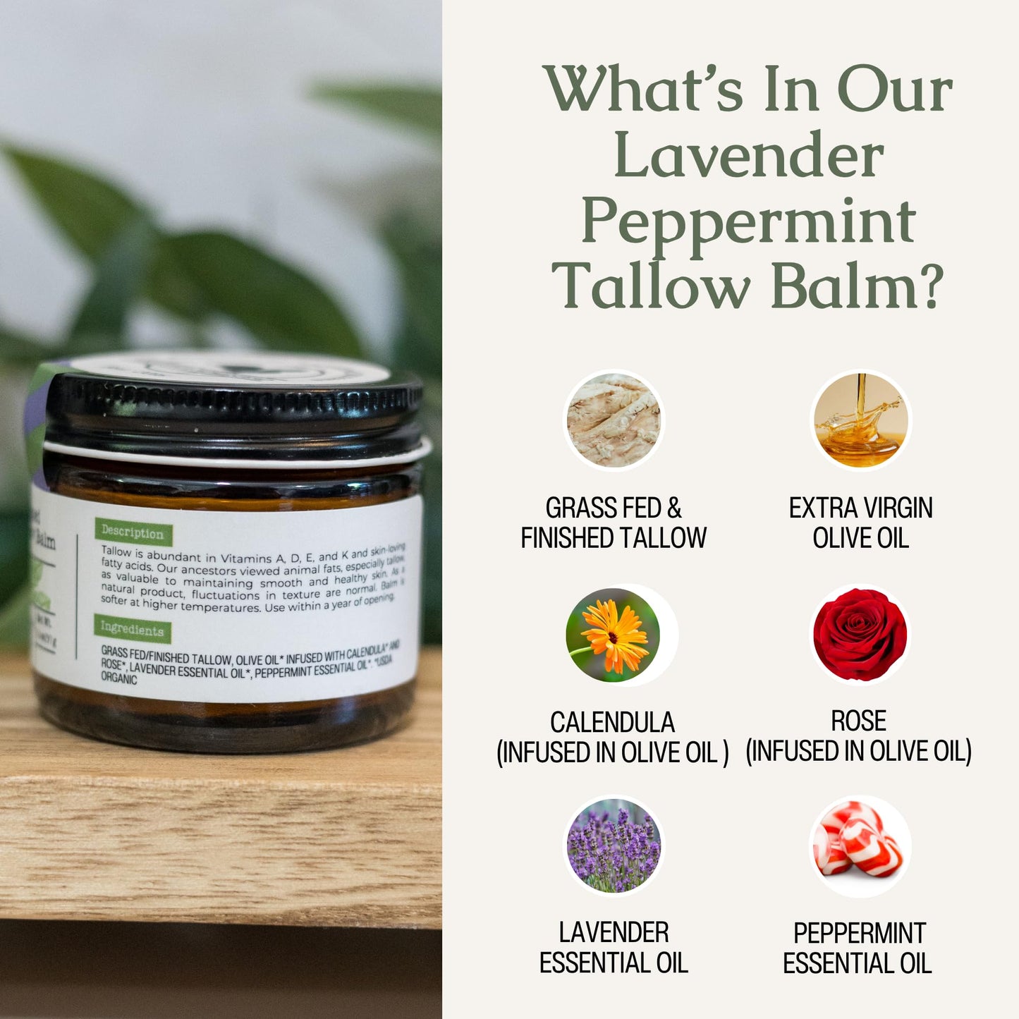 Hearth & Homestead Whipped Beef Tallow for Skin, Vanilla Orange, 2.6oz