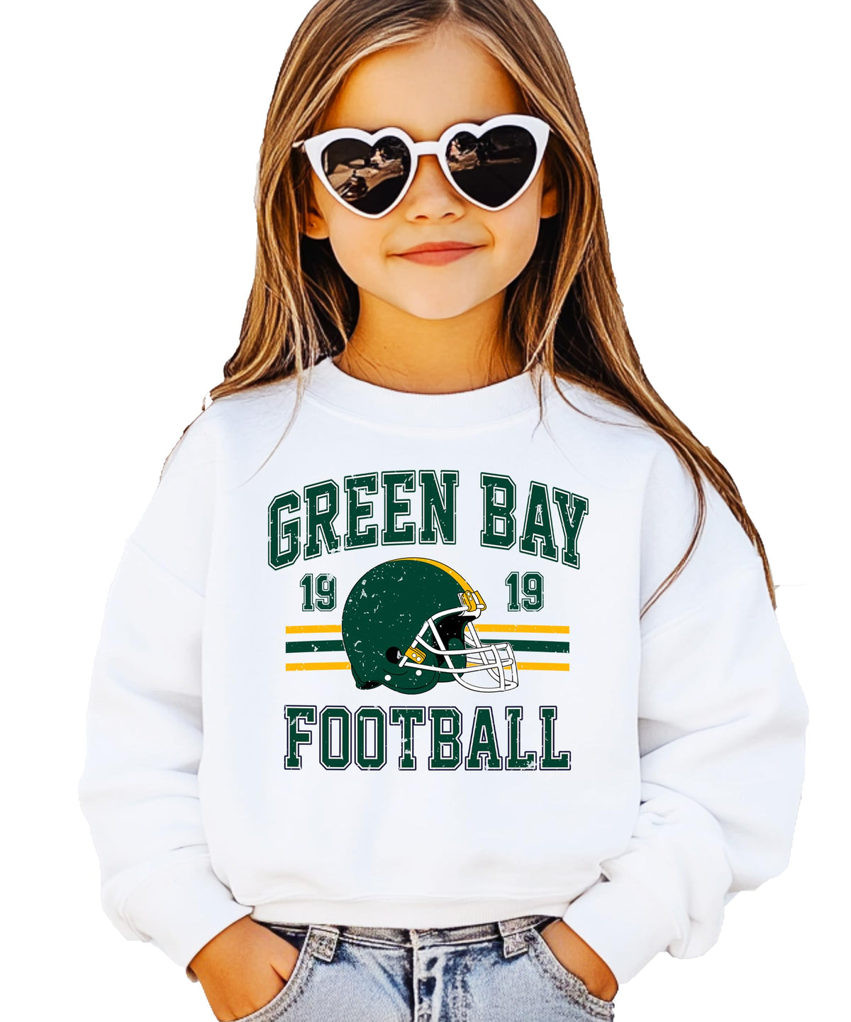 Olive Loves Apple Vintage Green Bay 1919 Football Sweatshirt for Men Women and Kids Distressed Game Day Pullover
