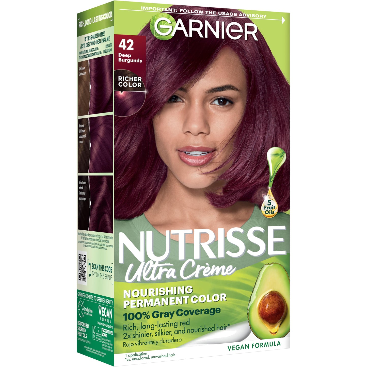 Garnier Nutrisse Ultra Crème Hair Color, Permanent Hair Dye with 100% Gray Coverage, Vegan & Cruelty-Free, 100 Extra-Light Natural Blonde (Chamomile), 2 Count
