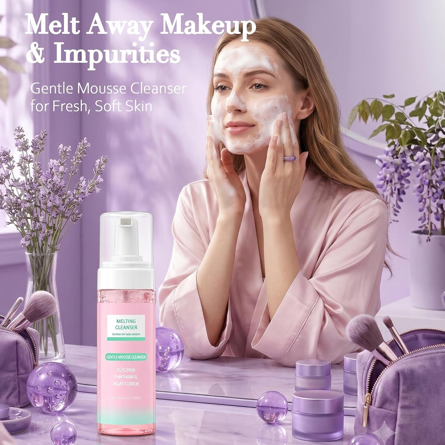 Skincare Routine Set - Facial Care Kit with Cleanser, Serums, Balm & Eye Patches - Hydrating & Daily Skin Care