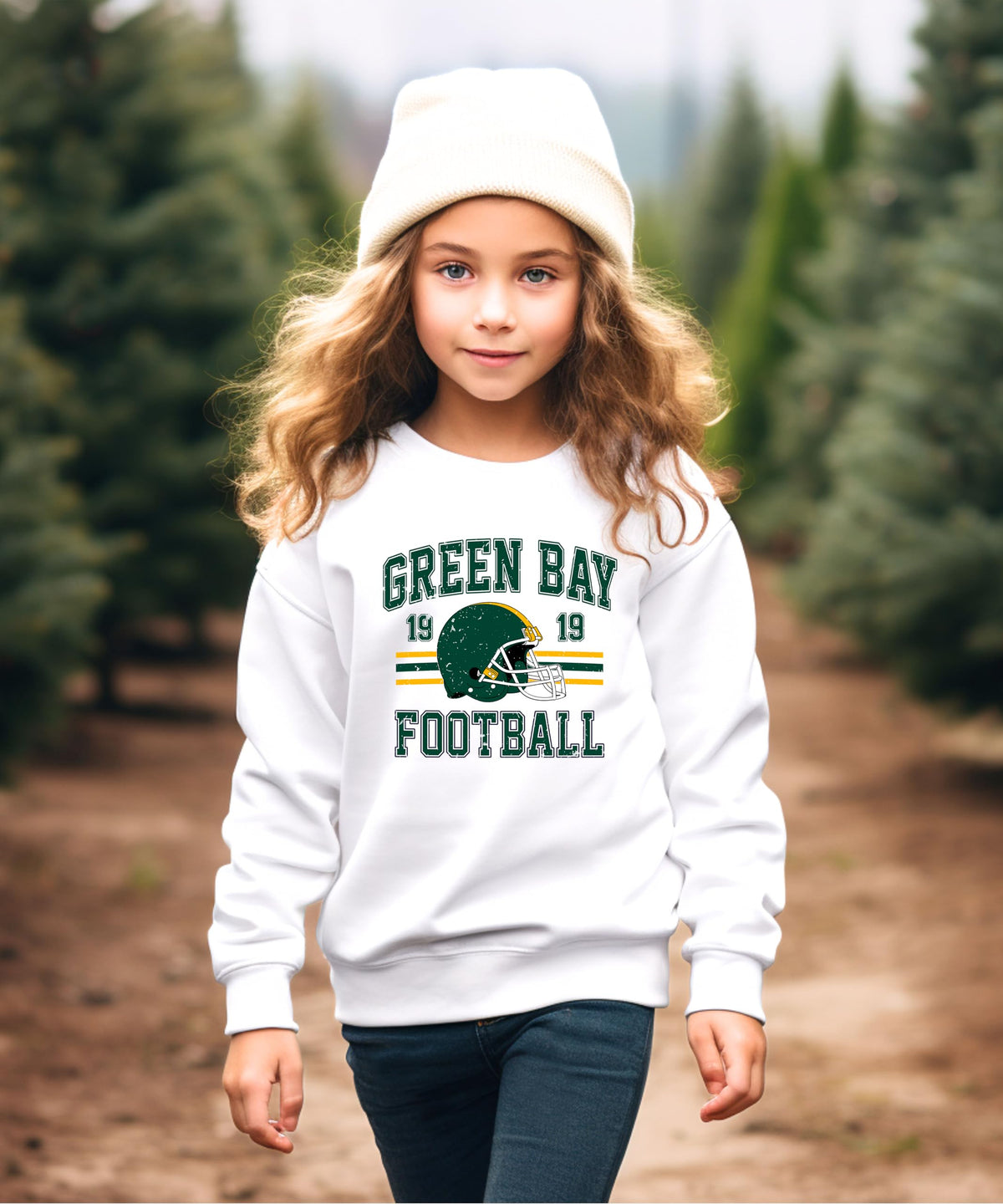 Olive Loves Apple Vintage Green Bay 1919 Football Sweatshirt for Men Women and Kids Distressed Game Day Pullover