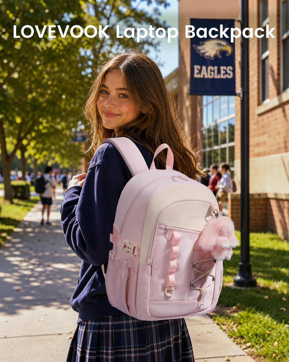 LOVEVOOK School Backpack for Girls，large Capacity 15.6 Laptop Backpack